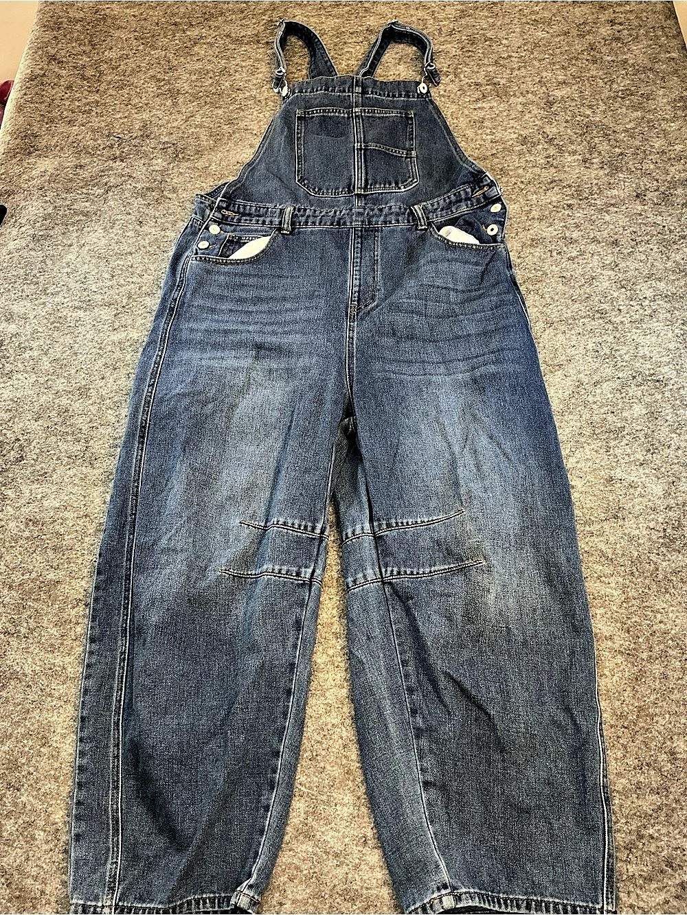 Denim Overalls Barrel Baggy Oversized in Blue Size XXL Unbranded